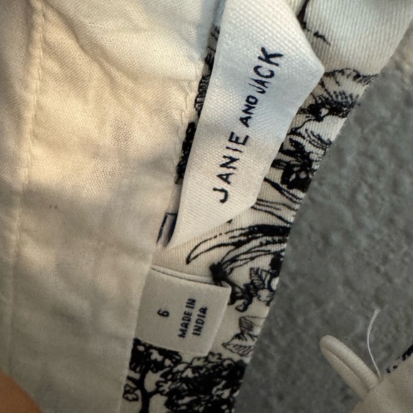 EUC Janie & Jack Black White Toille Dress With Ruffle Collar Velvet Sash - Picture 4 of 4